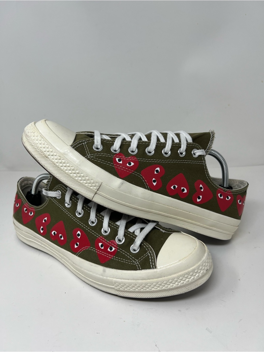 Comme des Garçons PLAY x Converse Chuck 70 Ox Heart Olive Green/Khaki Men 11